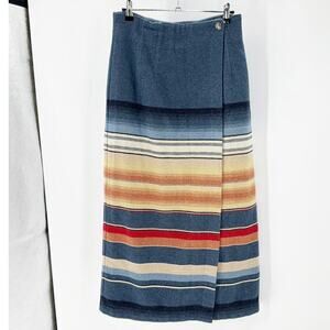 Express Jeans Vintage Multicolor Southwestern western  wool blend skirt size S